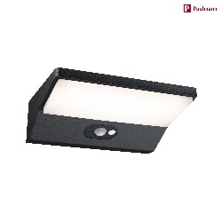 LED Solar-Wandleuchte RONAS, mit Bewegungsmelder, IP44, Dunkelgrau, 18 x 15cm, 3.4W 3000K 180lm