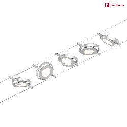 Lampe à corde ROUNDMAC LED 5 fois, chrome, chromé mat 