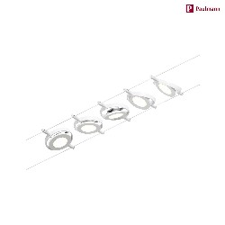 Lampe à corde ROUNDMAC LED 5 fois, chrome, blanche 