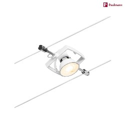 wire luminaire MAC II GU5,3, chrome, white matt 