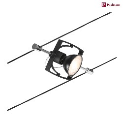 wire luminaire MAC II GU5,3, chrome, black matt 