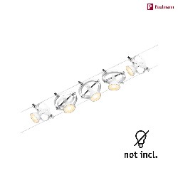 wire system CARDAN 5-fold GU5,3, chrome, white matt 