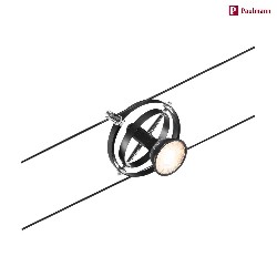 wire luminaire CARDAN GU5,3, chrome, black matt 