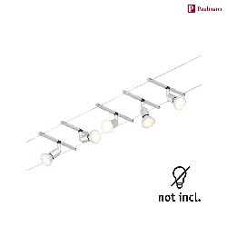wire system SALT 5-fold GU5,3, chrome matt 