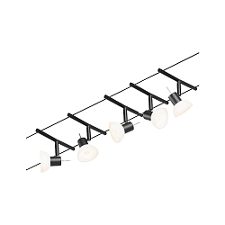 wire system SHEELA 5-fold GU5,3, chrome, black matt 