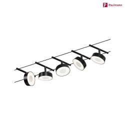 wire system LED WIRE SYSTEMS CORDUO CIRCLE round, set of 5, switchable IP20, chrome, black matt 