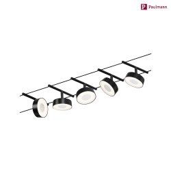 Systme de corde LED WIRE SYSTEMS CORDUO CIRCLE rond, lot de 5, commutable IP20, chrome, noir mat 