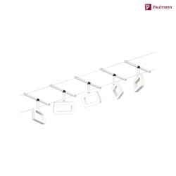 Systme de corde LED WIRE SYSTEMS CORDUO FRAME angulaire, lot de 5, commutable IP20, chrome, blanc mat 