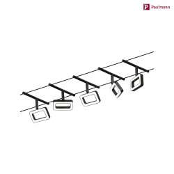 wire system LED WIRE SYSTEMS CORDUO FRAME square, set of 5, switchable IP20, chrome, black matt 