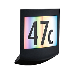 illuminated house number PADEA LED RGBW LED IP44, anthracite