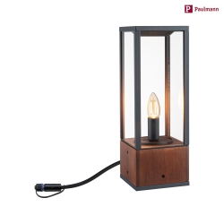 LED Pollerleuchte PLUG&SHINE VENEA IP44, E14, 2W, 1900K, 140lm, Hhe 40cm,dimmbar, Holz