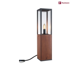 bollard lamp PLUG&SHINE VENEA E14 IP44, wood dimmable