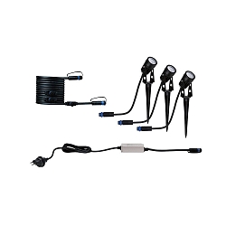 spike luminaire SPOT PLUG & SHINE CH set of 3 IP65, black 