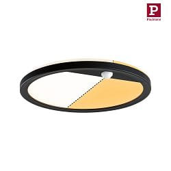 LED Auenpanel LAMINA, 14W, 2200K- 3000K, 1150lm, IP44, rund, mit Bewegungsmelder, schwarz