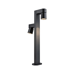 Paletto luminoso KIMU 2 SPOT 2-Lampadine IP44, antracite, trasparente 