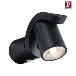 outdoor wall luminaire CUFF PIR with sensor IP44, anthracite, transparent 