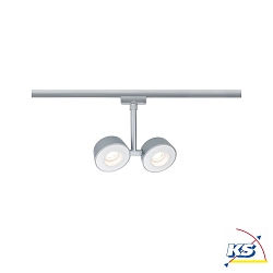 Spot URAIL DOUBLE PELLET LED 2-Lampadine, Cromo opaco, Bianco dimmerabile