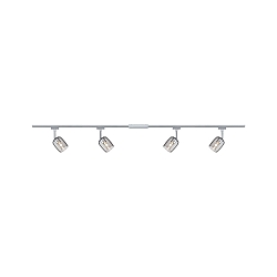 spot URAIL BLOSSOM with feed-in option, set of 4 G9, chrome, chrome matt, smoky colour dimmable