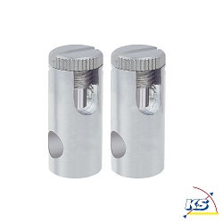 Accessories for Wire system LIGHT&EASY Electricity feed-in, 1 pair, max. 300W, 12V, chrome matt
