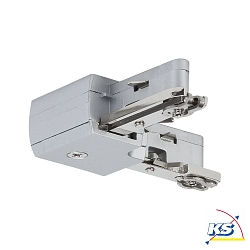 1- Connecteur en L monophas URAIL rigide, chrom mat