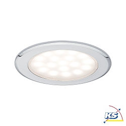 2er-Set LED Mbel-Einbauleuchte, rund, 230/12V, 6VA, 2x 2.5W 3000K, Chrom