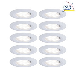 Set of 10 Outdoor LED Recessed spot CALLA IP65, swivelling, 230V, each 6W 4000K 680lm 100, white matt