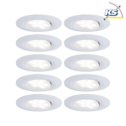 Set of 10 Outdoor LED Recessed spot CALLA IP65 DIM, swivelling, 230V, each 6.5W 4000K 560lm 100, dimmable, white matt