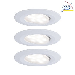 Set of 3 Outdoor LED Recessed spot CALLA IP65 DIM, swivelling, 230V, each 6.5W 4000K 560lm 100, dimmable, white matt