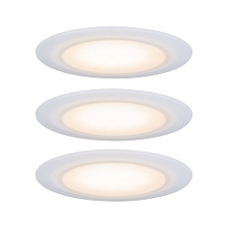 Lumire encastre SUON DIM-TO-WARM Dim-To-Warm, lot de 3 IP44, satin, blanche gradable 480lm 2000K