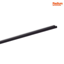 U profile MEDIUM - FOR 2 STRIPS flat, surface-mounted version, black, anodised