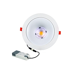 downlight GLAN S round, suitable for VDU workstation IP20, powder coated, white 