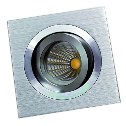 Kardanischer Einbaustrahler MELIMAR, IP20, eckig, 1-fach, exkl. Fassung, Aluminium gebrstet / Ring glnzend