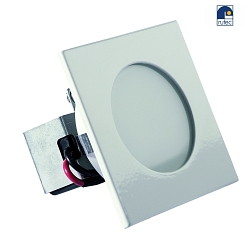 LED Wall recessed spot LARA V2, square, WW, 1W, 2900K | 3200K, 55lm, IP40, white