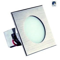 LED Wall recessed spot LARA V2, square, WW, 1W, 2900K | 3200K, 55lm, IP40, iron brushed