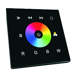 DMX Touchpanel 1 ZONE, RGBW Glas schwarz, statisch, IP20, 12/24V DC, DMX Out
