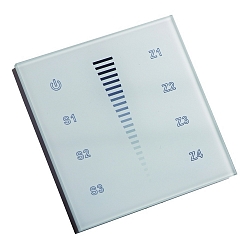 DMX Touchpanel 4 ZONEN, einfarbig, Glas wei�, dynamisch, IP20