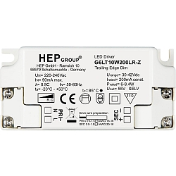 LED power supply 200MA / 6W-8.4W / 30-42V dimmable, white