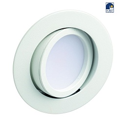 LED Einbaustrahler SANYA AC, IP40,  8.2 cm / DA  6.8cm, 230V AC, schwenkbar, schaltbar, 6W 3000K 526lm 95, wei matt