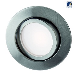 recessed luminaire SANYA AC LED round, swivelling IP40, aluminum matt, satined  6W 500lm 2700K 80 80 CRI 80-89