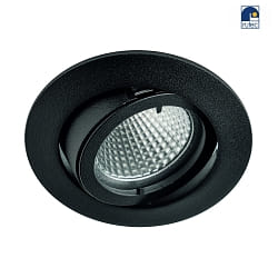 Downlight MR16 rond, pivotant IP20, noir mat