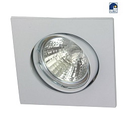 Die-cast Recessed spot QUADRO for MR16, swivelling, IP20, white matt