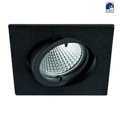 downlight QUADRO square, swivelling IP20, powder coated, black matt