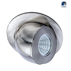 Die-cast Recessed spot, 70, GU10, swivelling, IP20, iron brushed