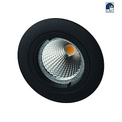 Alu-Druckguss-Einbaustrahler fr MR16, IP20,  8.2cm, mit Bajonett, ohne Fassung, starr, schwarz matt