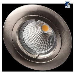 Alu-Druckguss-Einbaustrahler fr MR16, IP20,  8.2cm, mit Bajonett, ohne Fassung, starr, eisen gebrstet