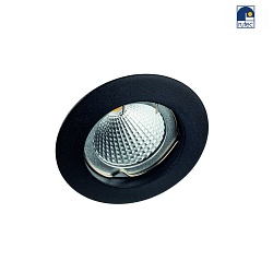 Alu-Druckguss-Einbaustrahler fr MR16, IP20,  7.8cm, mit Sprengring, ohne Fassung, starr, schwarz matt