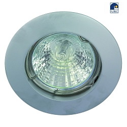 Alu-Druckguss-Einbaustrahler fr MR16, IP20,  7.8cm, mit Sprengring, ohne Fassung, starr, chrom matt