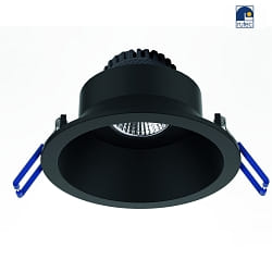 recessed luminaire TOM ROUND (EMPTY CASE FOR LED MODULE 5CM) round, swivelling, without socket IP20, black matt dimmable