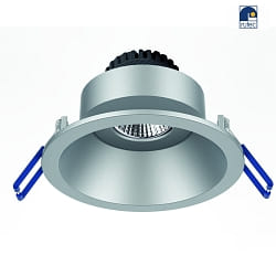recessed luminaire TOM ROUND (EMPTY CASE FOR LED MODULE 5CM) round, swivelling, without socket IP20, silver matt dimmable