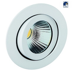 LED Recessed spot TALU, round, 8W, 3000K, IP20, swivelling, without converter, white